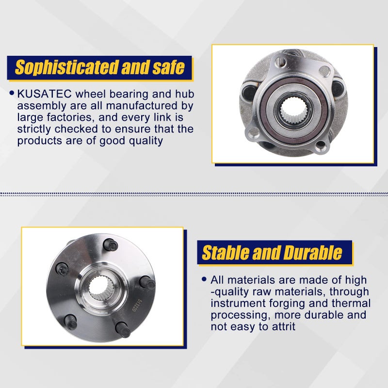 KUSATEC 513220 2PCS Front Wheel Bearing and Hub Assembly Compatible with Subaru Outback Legacy 2005 2006 2007 2008 2009 2010 2011 2012 2013 2014  5 Lug Bolts w/ABS - Image 4
